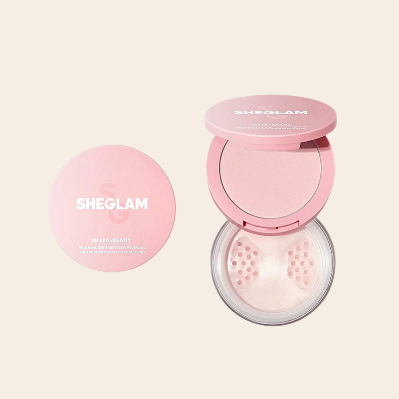 SHEGLAM Insta-Ready Face & Under Eye Setting Powder 7gm Duo-Bubblegum