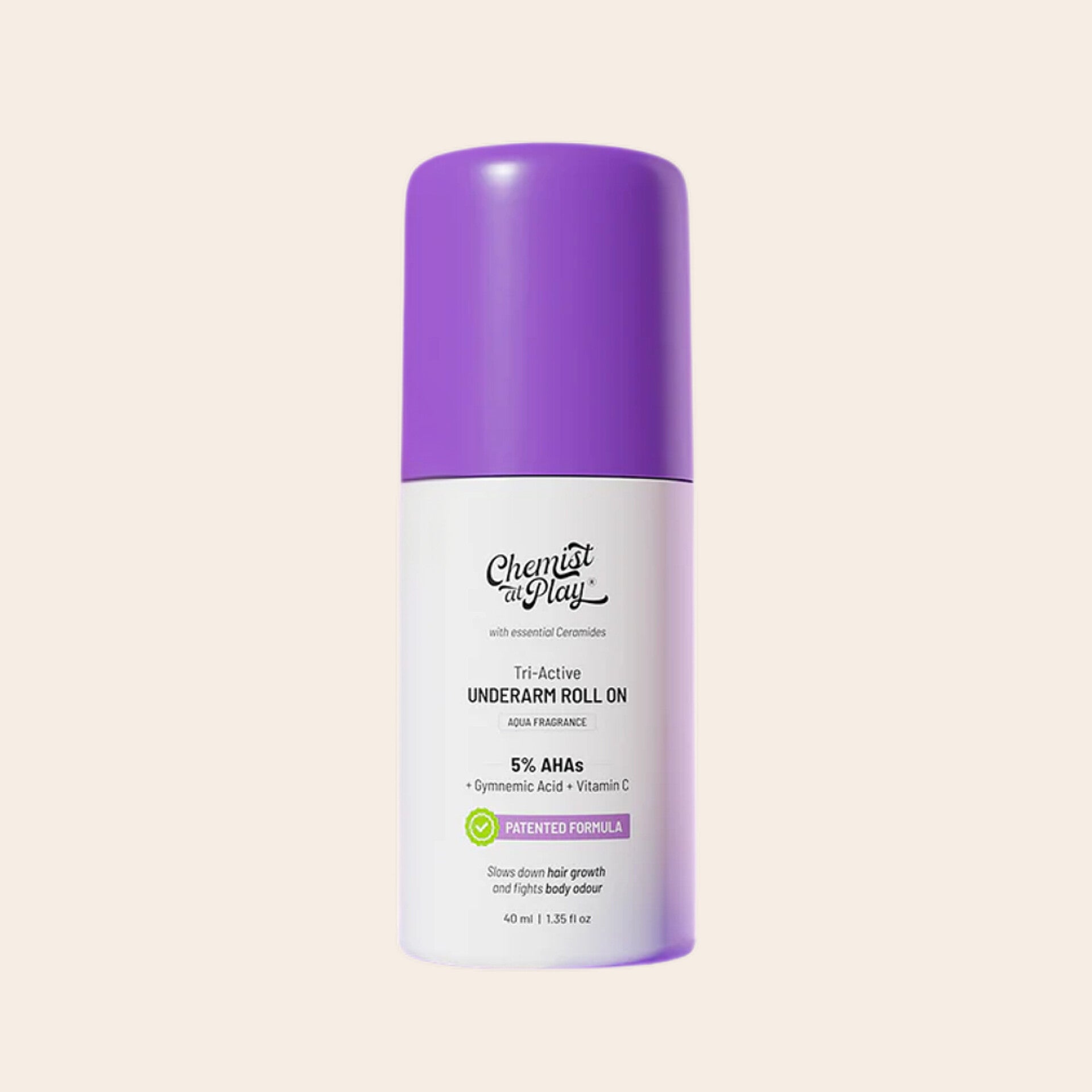 Chemist At Play Tri-Active Underarm Roll On for Hair Growth Reduction 40ml