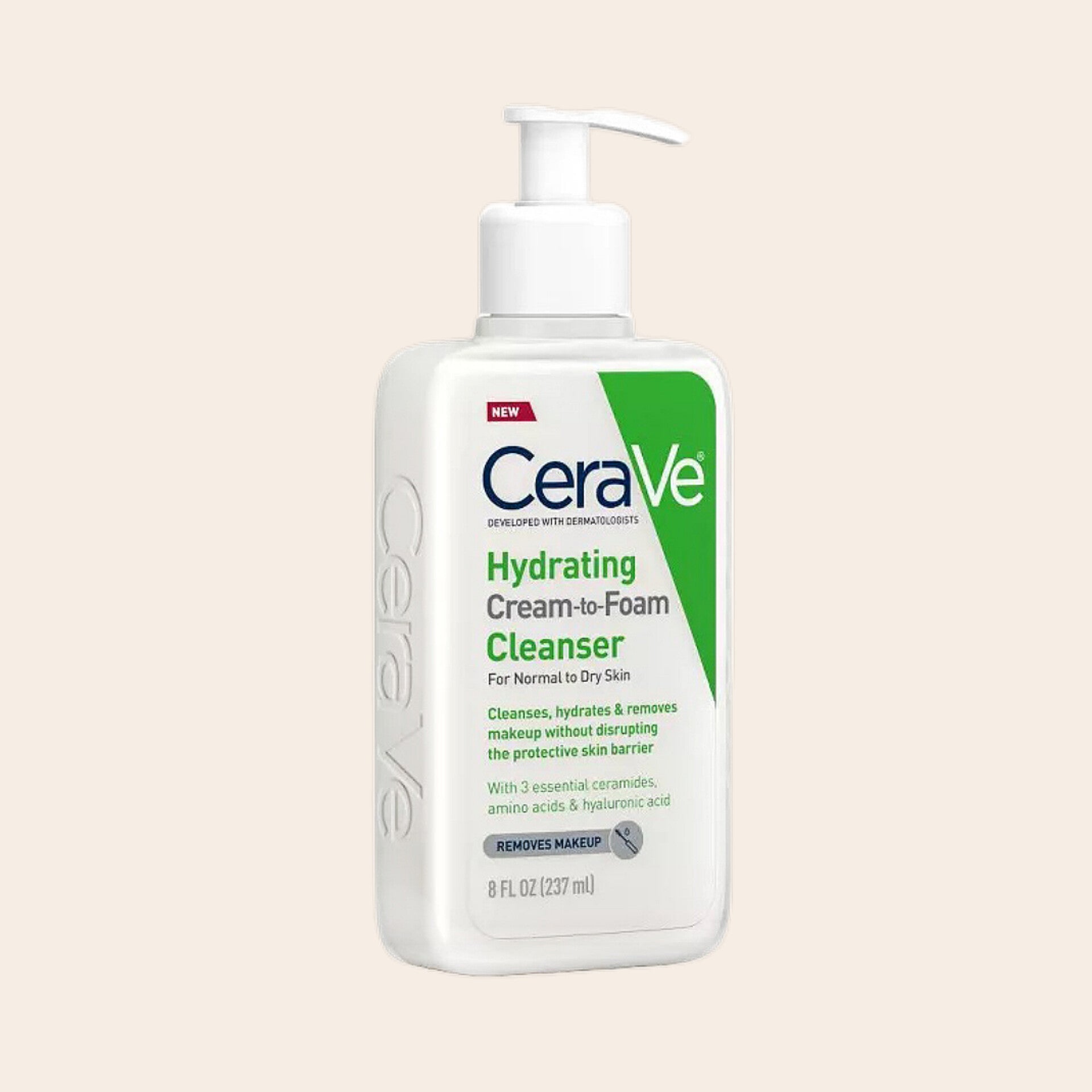 Cerave Hydrating Cream To Foam Facial Cleanser Normal to Dry Skin