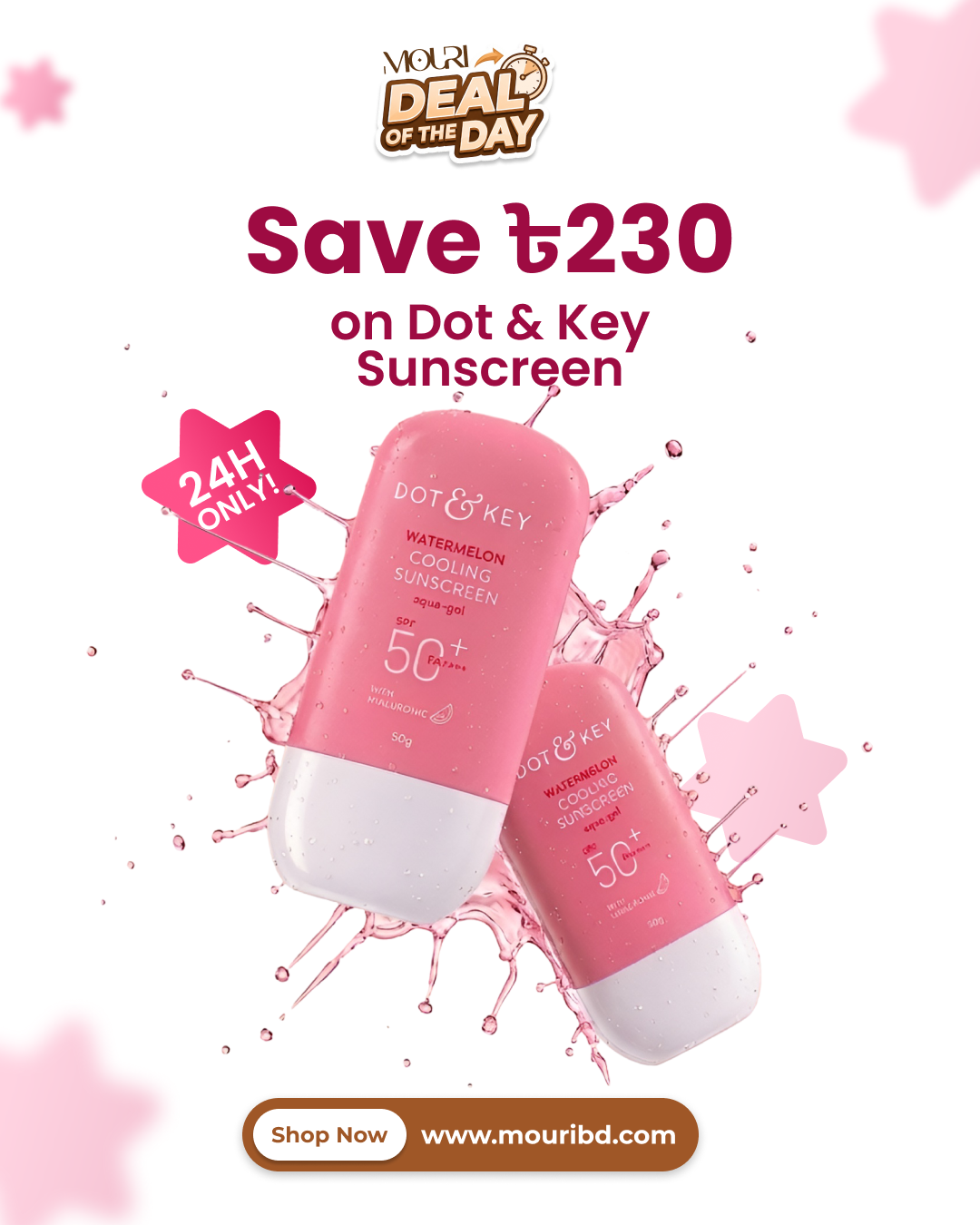 Dot & Key Watermelon Cooling Sunscreen SPF50 PA++++ 80g
