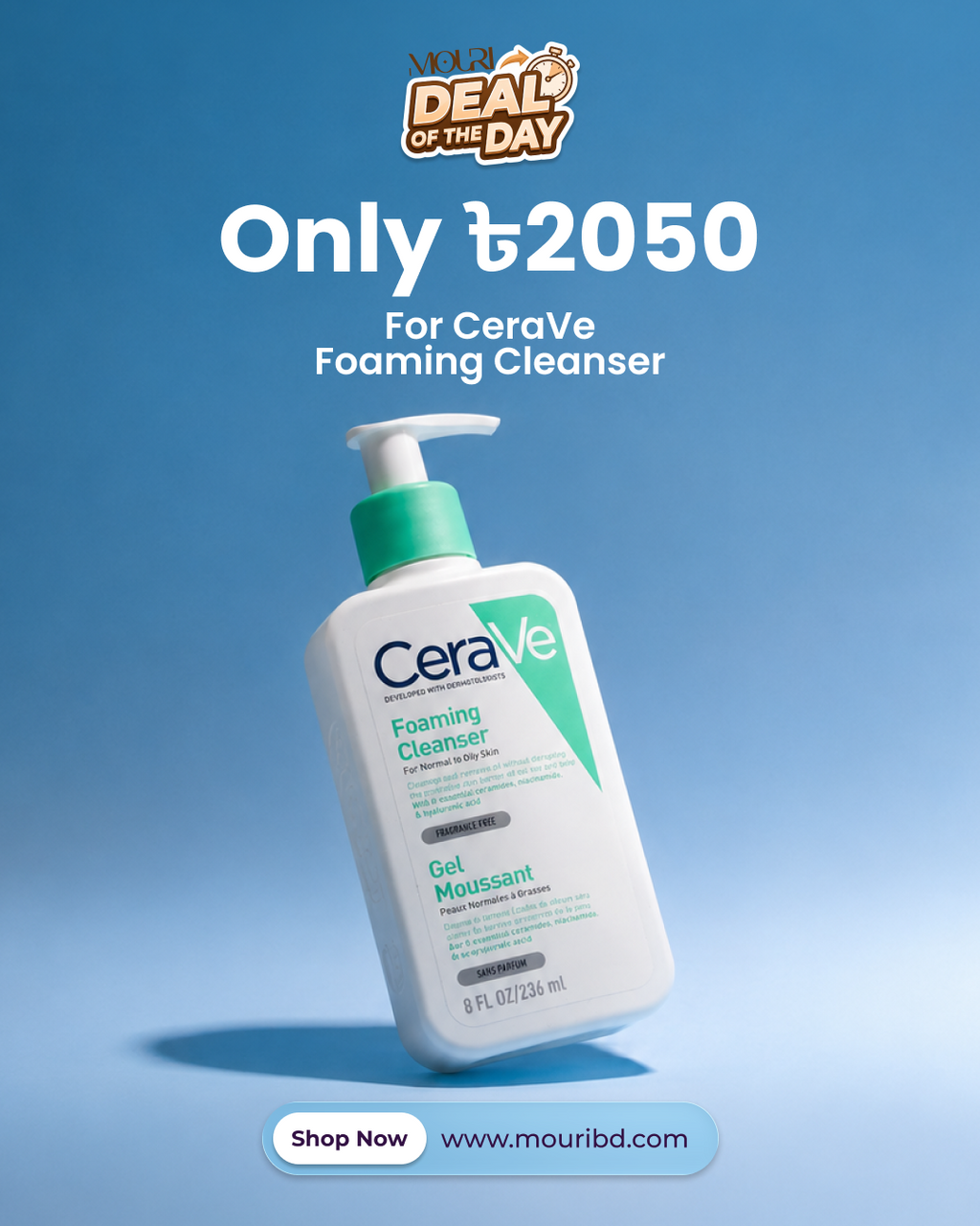 CeraVe Foaming Cleanser For Normal To Oily Skin 236ml