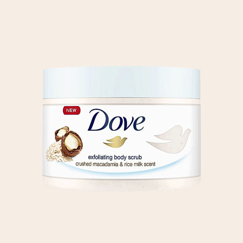 Dove Exfoliating Body Scrub Crushed Macadamia & Rice Milk Scent 225ml