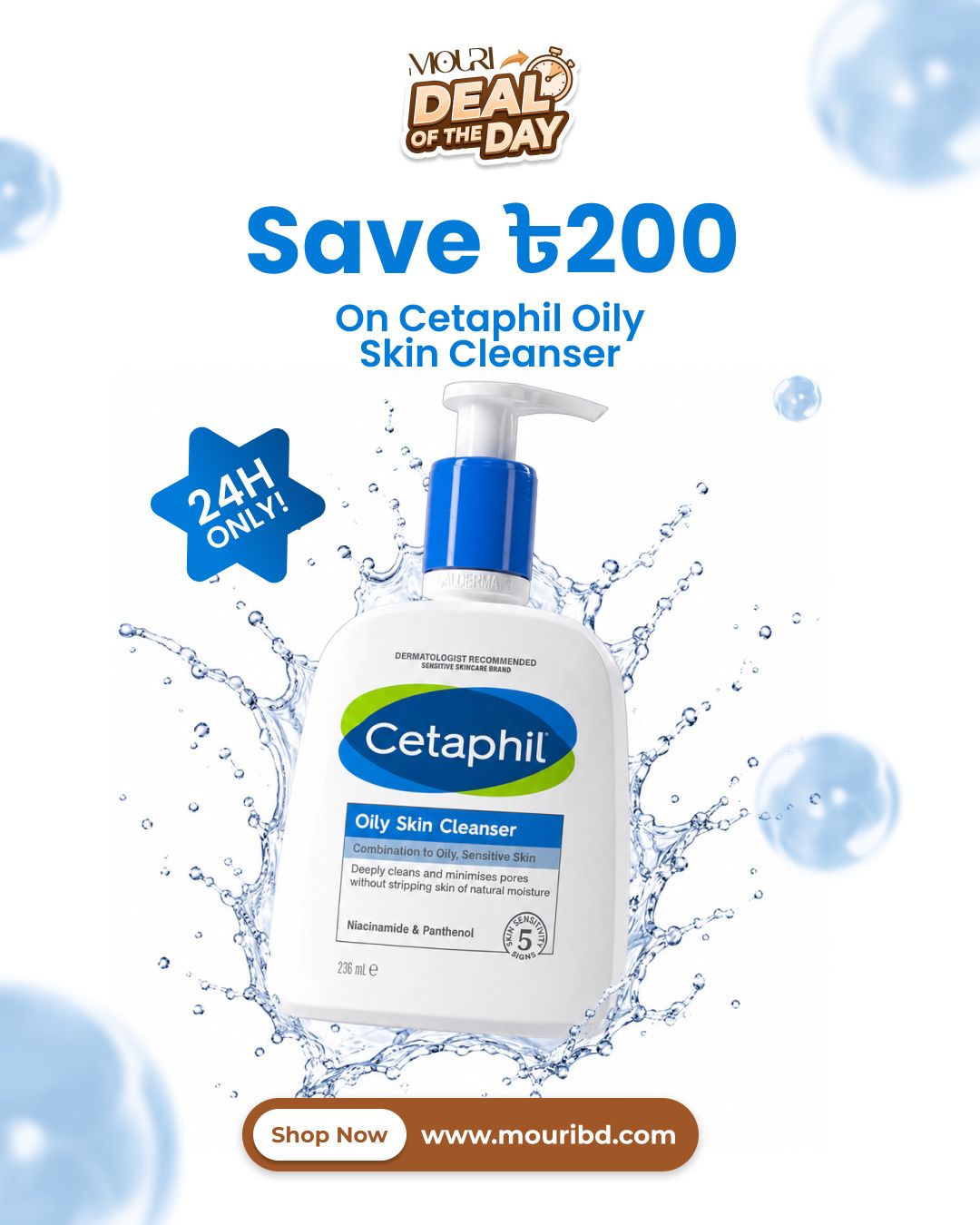 Cetaphil Oily Skin Cleanser For Oily & Combination Skin