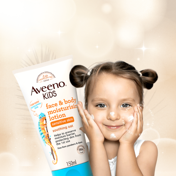Aveeno Baby Kids Face & Body Moisturising Lotion, 150ml - Image 3