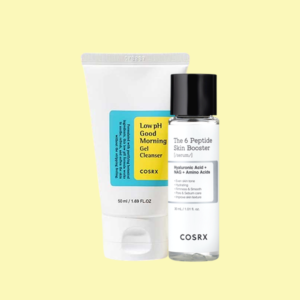 COSRX Low pH Good Morning Gel Cleanser 50ml & COSRX The 6 Peptide Skin Booster Serum 30ml