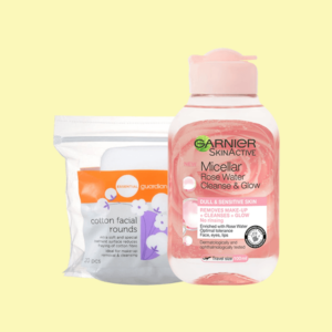 Garnier Micellar Cleansing Water Rose 125ml & Guardian Essential Cotton Facial Round 20 pcs