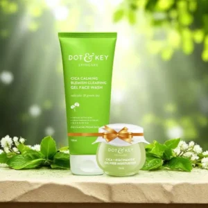 Dot & Key Cica Calming Face Wash & Cica Calming Oil Free Moisturiser (100ml, 15ml)