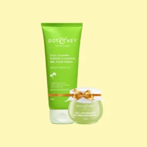 Dot & Key Cica Calming Face Wash & Cica Calming Oil Free Moisturiser (100ml, 15ml)