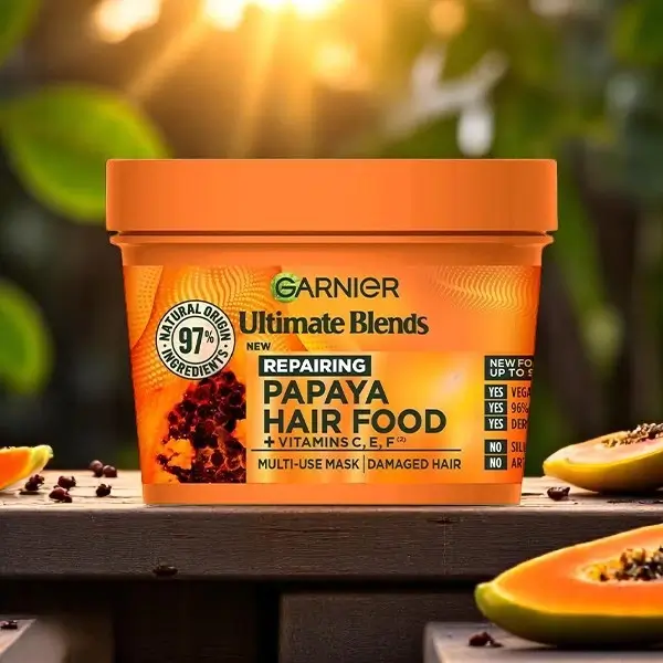Garnier Ultimate Blends Repairing Hair Food Papaya & Amla 3 In 1 Damaged Hair Mask 390ml