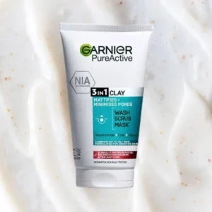 Garnier Pure Active 3 in 1 Clay Wash Scrub & Mask For Oily Skin 150ml