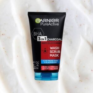 Garnier Pure Active 3in1 Anti Blackhead Scrub with BHA+Charcoal 150ml