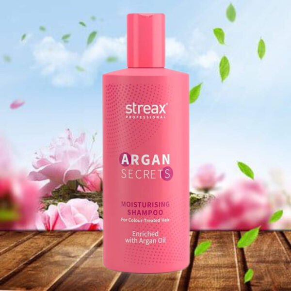Streax Professional Argan Secrets Moisturising Shampoo For Colour Treated Hair 300ml - Image 2