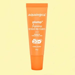 "Aqualogica Coral Slush Plump+ Luscious Tinted SPF 20+ Lip Balm with Mango & Hyaluronic Acid - 10g "