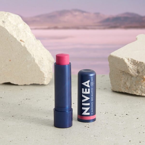 Nivea Caring Beauty Rose Lip & Cheek Balm With SPF 30 4.8g - Image 2